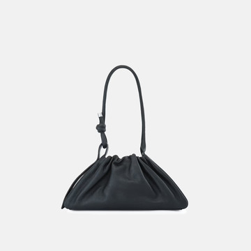 Knotted Adjustable Handle Ruched Drawstring Shoulder Bag