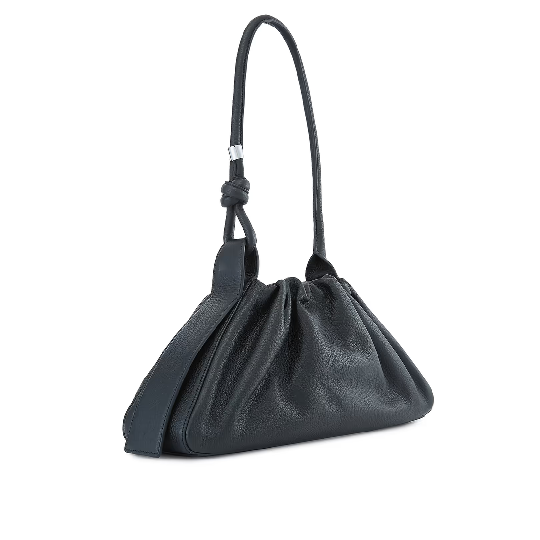 Knotted Adjustable Handle Ruched Drawstring Shoulder Bag