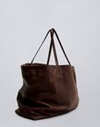 Soft Leather Oversized Drawstring Weekender Shopper Tote Bag